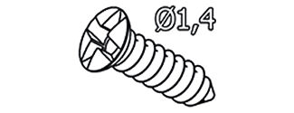 47.574.xxx Awaryjne tytanowe śruby samogwintujące czerwone ⌀ 1,4 mm, 3szt.