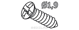 47.575.xxx Awaryjne tytanowe śruby samogwintujące czerwone ⌀ 1,9 mm, 3szt.