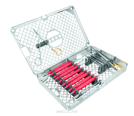 24.961.06 Zestaw implantologiczny ECO ImplaTool, uchwyt bionik czerwony-magenta