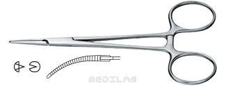 23.063.12 Kleszczyki chirurgiczne Micro-Halstead zagięte 1.2 mm
