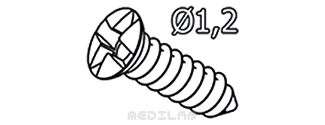 47.574.13 Tytanowe śruby samogwintujące, ⌀ 1,2 x 13 mm, 5 szt. - WYPRZEDAŻ