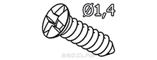 47.574.40 Awaryjne tytanowe śruby samogwintujące, czerwone ⌀ 1,4 x 10 mm, 3 szt. - WYPRZEDAŻ